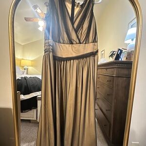 Newport News Black and Gold Maxi Dress Vintage